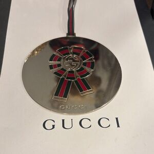 Gucci Silver‎ and Green Oversize bag charm or Ornament.